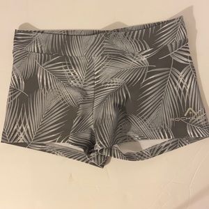 Rockwear Gray palm leaf booty shorts. Size 10.